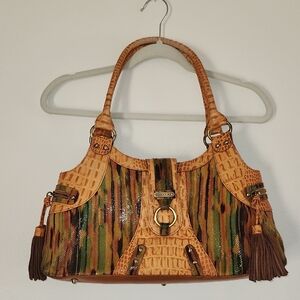 Sharif Studio Embossed Leather Snakesin Handbag